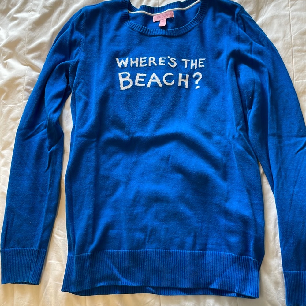 Lilly Pulitzer sweater “Where’s the beach?”